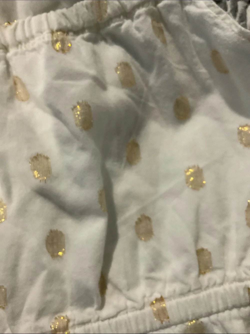 Old Navy White Dress with Gold Polka Dots